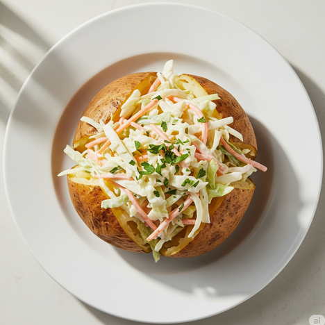 Baked Potato With Cheese & Coleslaw 